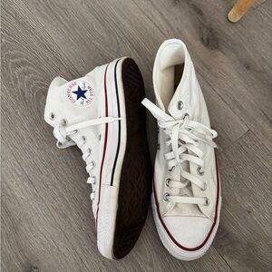 Converse White and Red High-Top Sneakers
